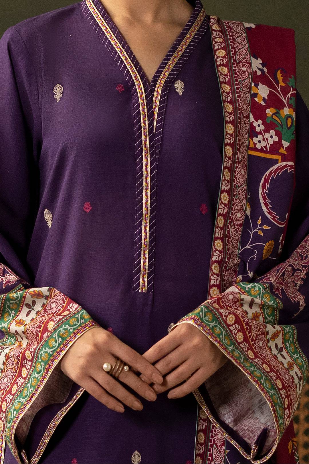 Zellbury | Unstitched 3 Piece Khaddar | Embroidered Shirt Shalwar Dupatta - 0311 by Maria Faisal - Registered Vendor of : Zellbury Women - type : Essential Unstitched - 100% original wedding dresses