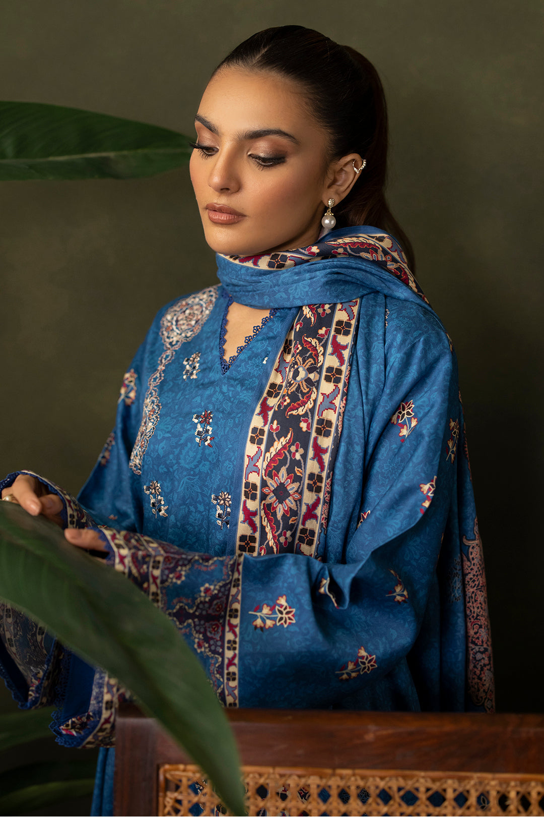 Zellbury | Unstitched 3 Piece Viscose | Embroidered Shirt Shalwar Dupatta - 0313 - Designer Dress with Intricate embroidery and embellishments. Shop elegent wedding dress at Maria Faisal.