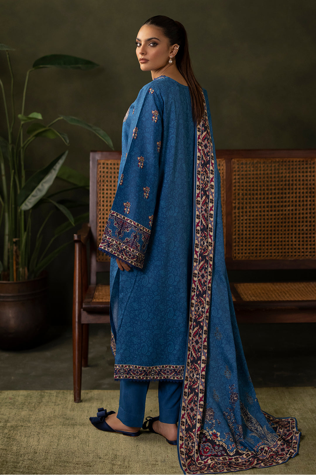 Zellbury | Unstitched 3 Piece Viscose | Embroidered Shirt Shalwar Dupatta - 0313 - Designer Dress with Intricate embroidery and embellishments. Shop elegent wedding dress at Maria Faisal.