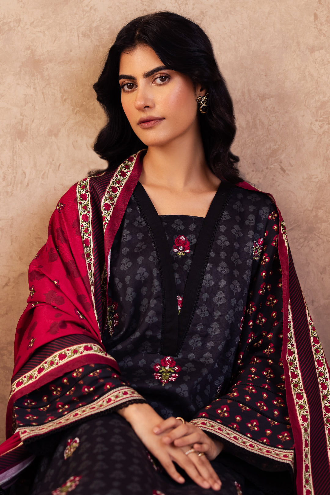 Zellbury | Unstitched 3 Piece Viscose | Embroidered Shirt Shalwar Dupatta - 0314 - Designer Dress with Intricate embroidery and embellishments. Shop elegent wedding dress at Maria Faisal.