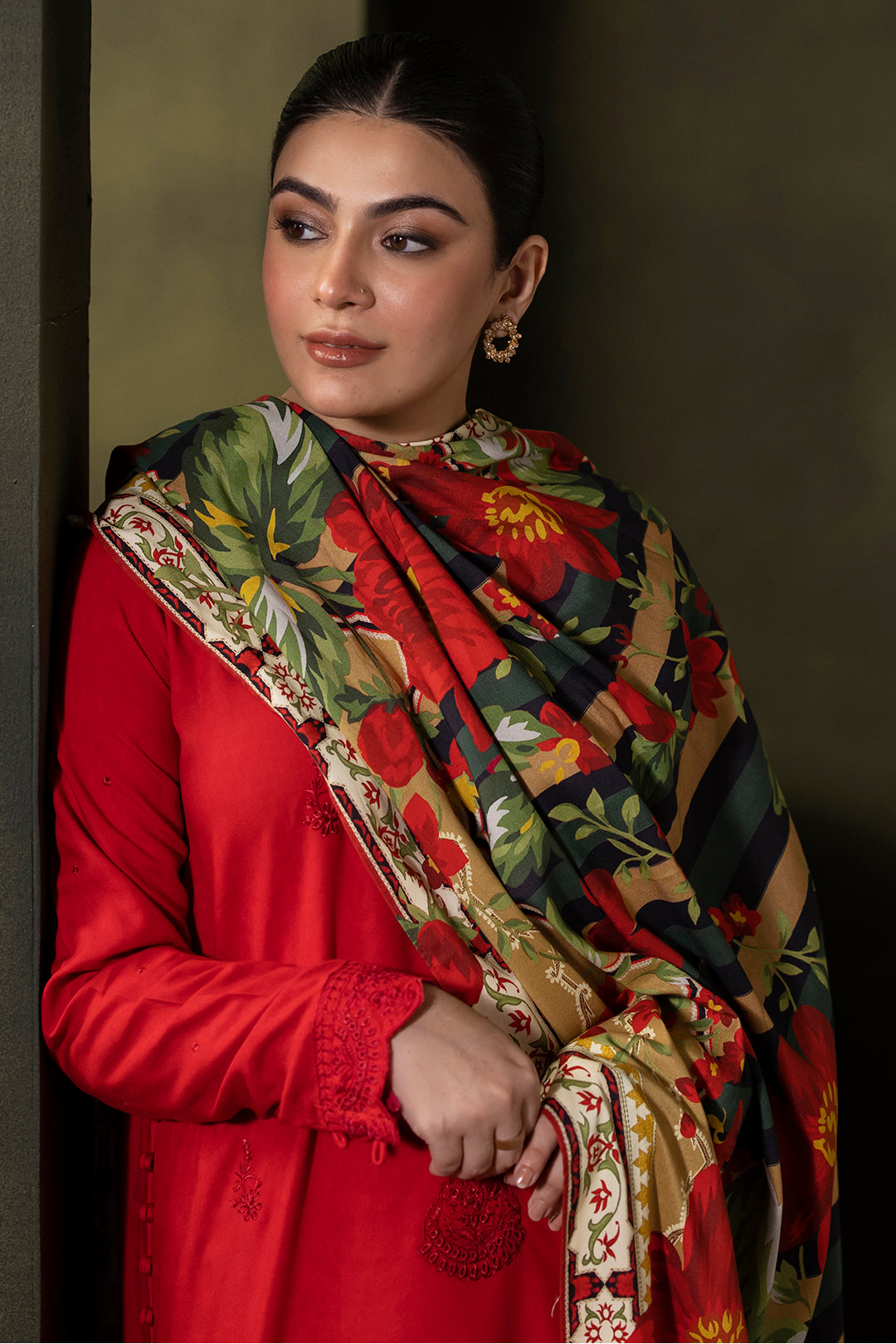 Zellbury | Unstitched 3 Piece Viscose | Embroidered Shirt Shalwar Dupatta - 0324 - Designer Dress with Intricate embroidery and embellishments. Shop elegent wedding dress at Maria Faisal.