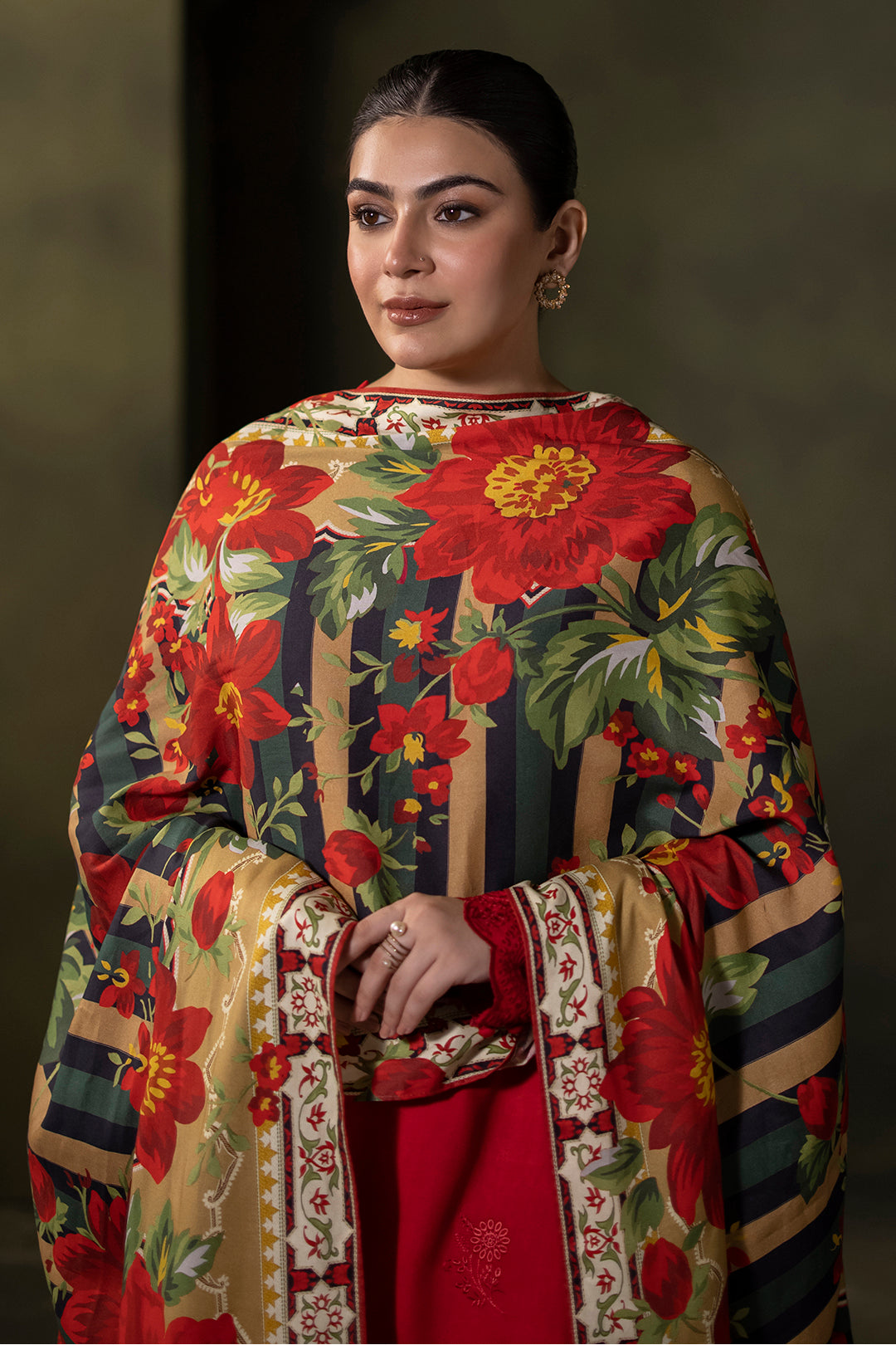 Zellbury | Unstitched 3 Piece Viscose | Embroidered Shirt Shalwar Dupatta - 0324 - Designer Dress with Intricate embroidery and embellishments. Shop elegent wedding dress at Maria Faisal.
