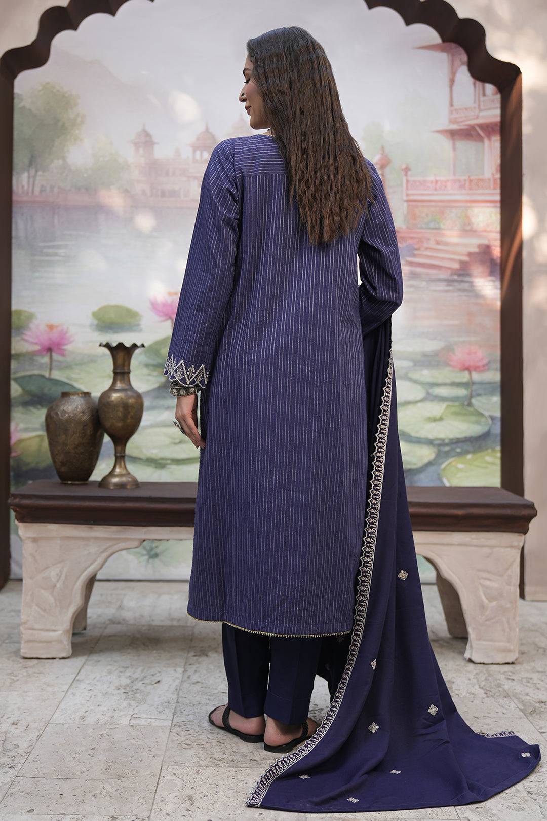 Zellbury | Unstitched 3 Piece Khaddar | Embroidered Shirt Shalwar Shawl - 0409 by Maria Faisal - Registered Vendor of : Zellbury Women - type : Essential Unstitched - 100% original wedding dresses