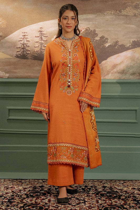 Zellbury | Unstitched 3 Piece Khaddar | Embroidered Shirt Shalwar Dupatta - 0413 by Maria Faisal - Registered Vendor of : Zellbury Women - type : Signature Unstitched - 100% original wedding dresses