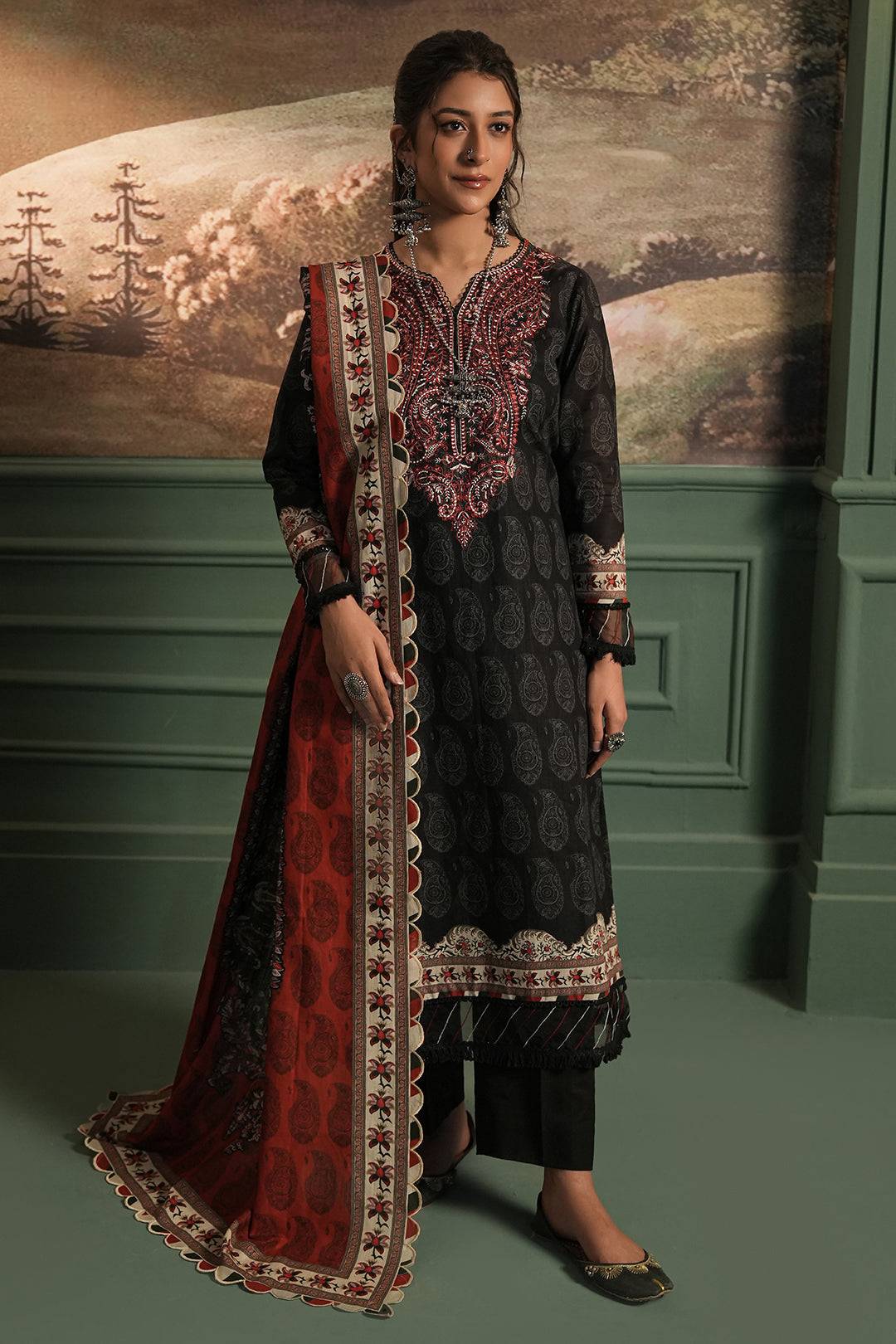 Zellbury | Unstitched 3 Piece Khaddar | Embroidered Shirt Shalwar Dupatta - 0480 by Maria Faisal - Registered Vendor of : Zellbury Women - type : Essential Unstitched - 100% original wedding dresses