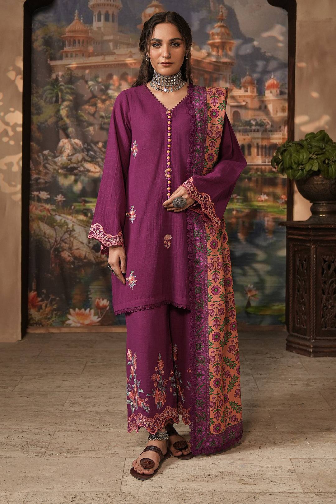 Zellbury | Unstitched 3 Piece Khaddar | Embroidered Shirt Shalwar Dupatta - 0487 by Maria Faisal - Registered Vendor of : Zellbury Women - type : Signature Unstitched - 100% original wedding dresses