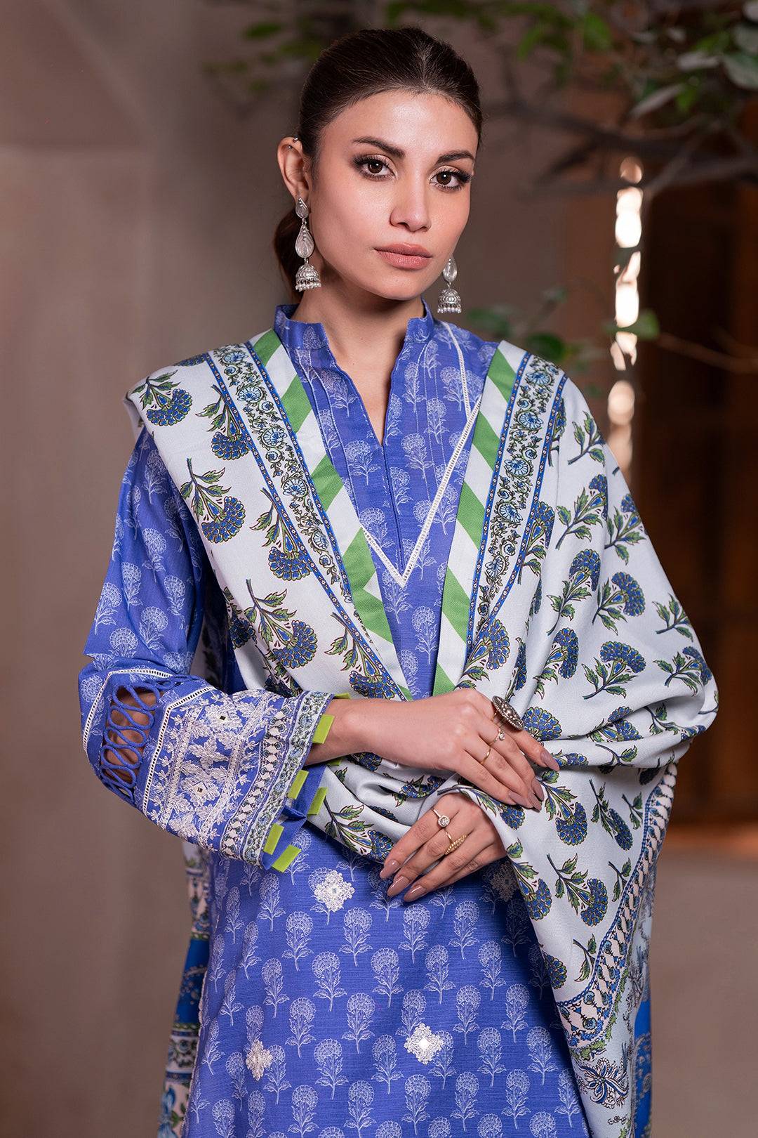 Zellbury | Unstitched 3 Piece Khaddar | Embroidered Shirt Shalwar Dupatta - 0589 by Maria Faisal - Registered Vendor of : Zellbury Women - type : Essential Unstitched - 100% original wedding dresses