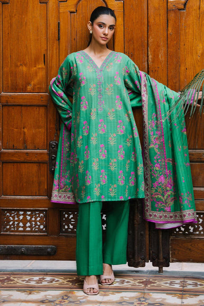 Zellbury | Unstitched 2 Piece Khaddar | Shirt Dupatta - 0159 by Maria Faisal - Registered Vendor of : Zellbury Women - type : Essential Unstitched - 100% original wedding dresses