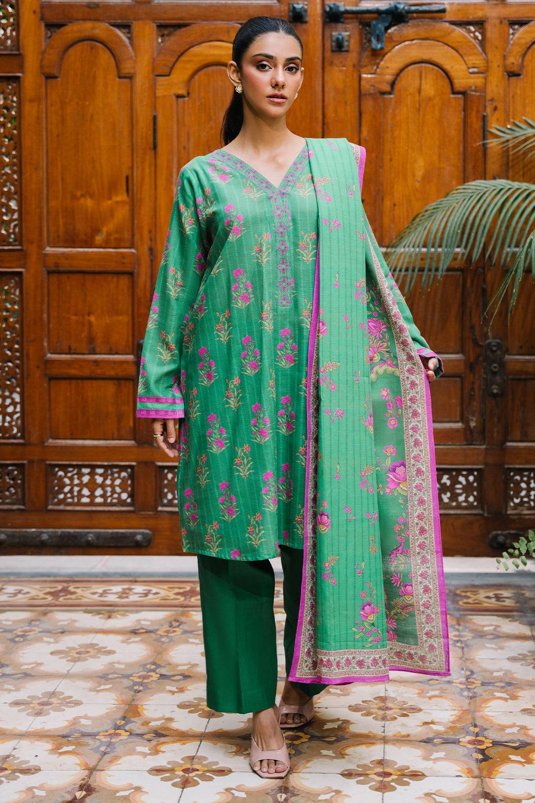 Zellbury | Unstitched 2 Piece Khaddar | Shirt Dupatta - 0159 by Maria Faisal - Registered Vendor of : Zellbury Women - type : Essential Unstitched - 100% original wedding dresses