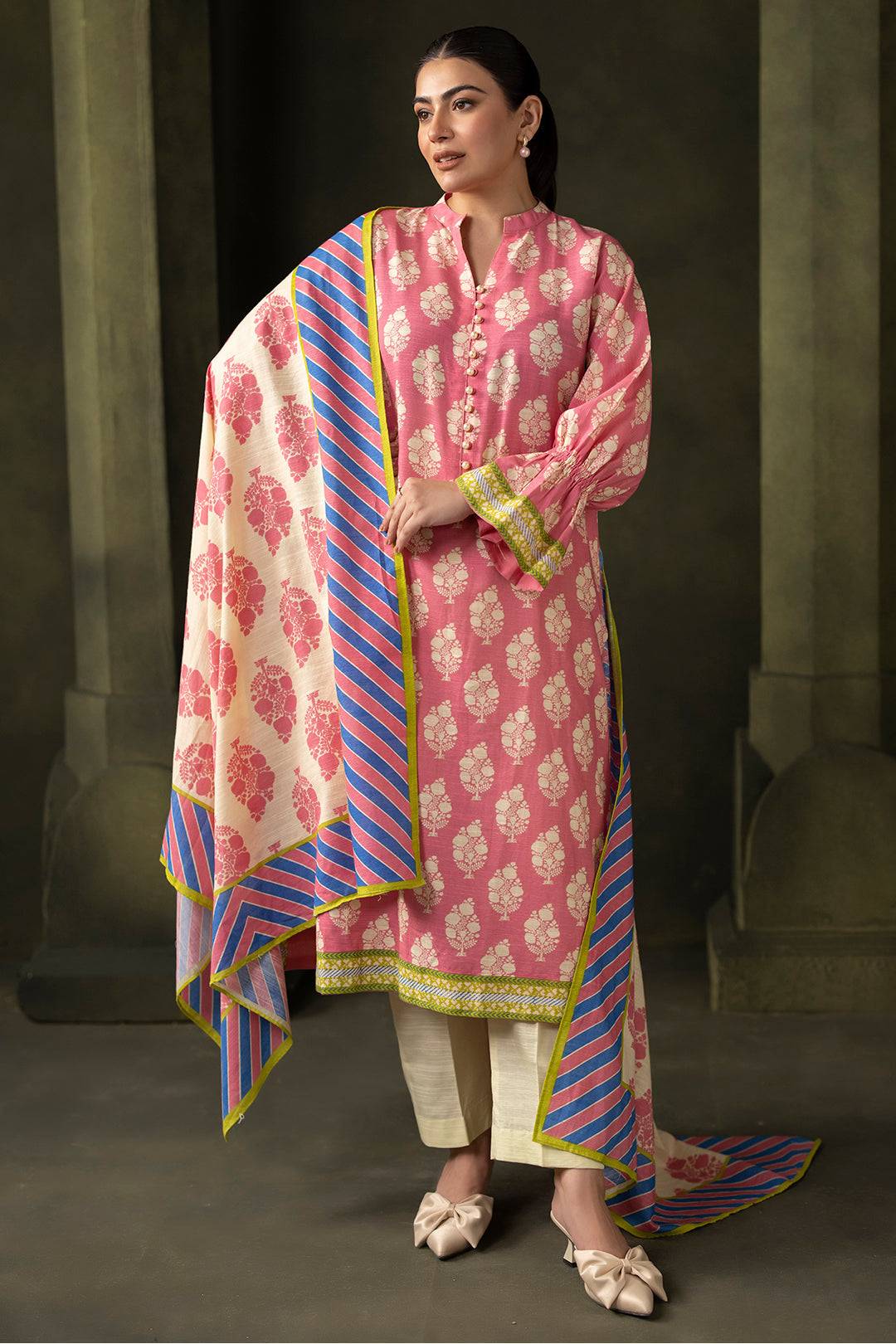 Zellbury | Unstitched 2 Piece Khaddar | Shirt Dupatta - 0160 by Maria Faisal - Registered Vendor of : Zellbury Women - type : Essential Unstitched - 100% original wedding dresses