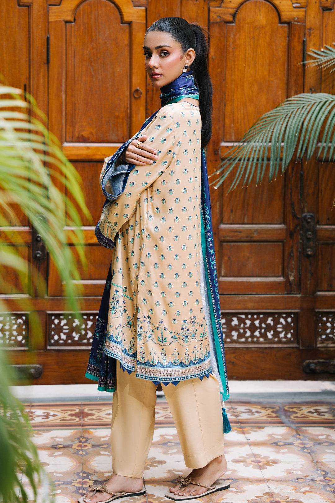 Zellbury | Unstitched 2 Piece Viscose | Shirt Dupatta - 0161 by Maria Faisal - Registered Vendor of : Zellbury Women - type : Essential Unstitched - 100% original wedding dresses