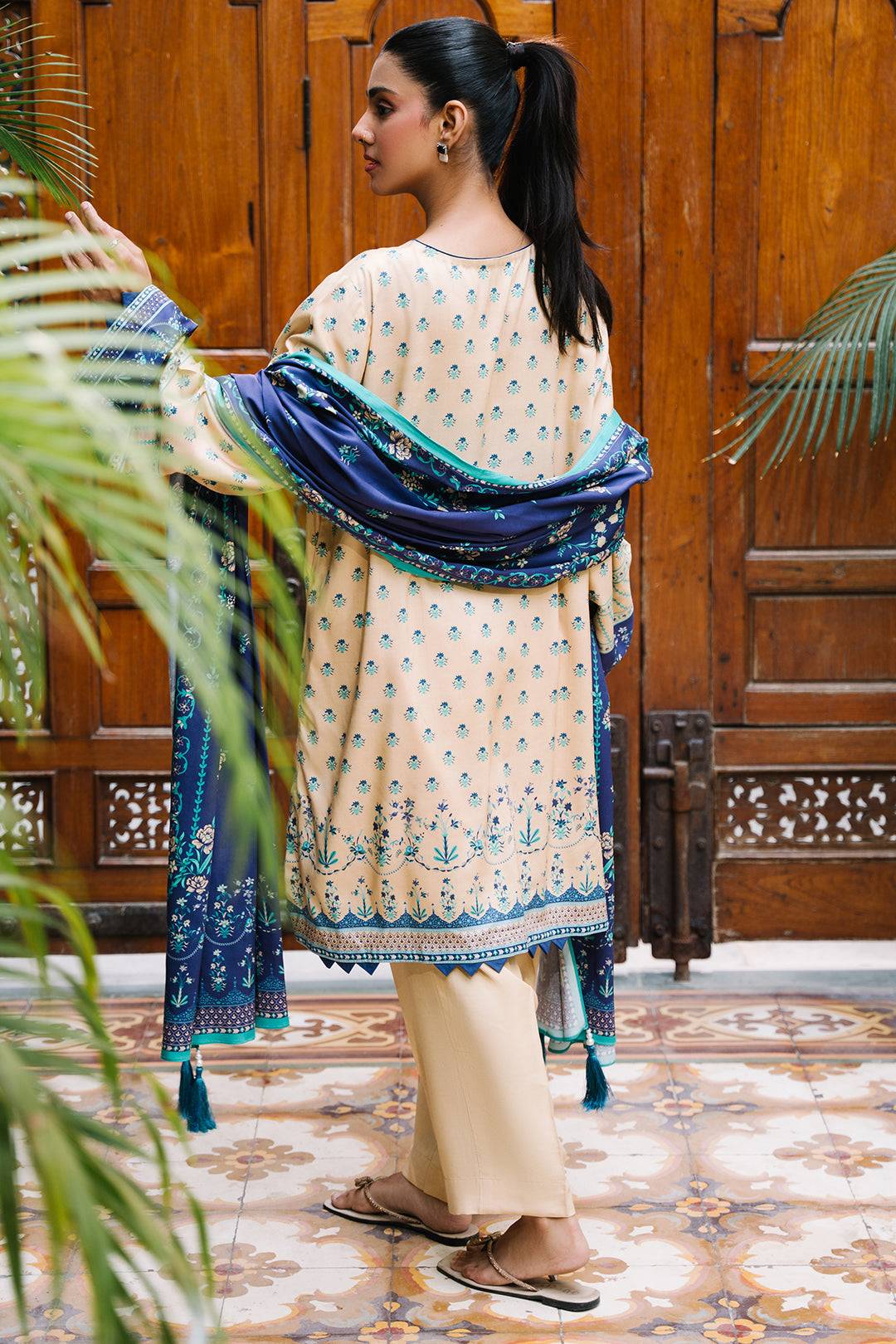 Zellbury | Unstitched 2 Piece Viscose | Shirt Dupatta - 0161 by Maria Faisal - Registered Vendor of : Zellbury Women - type : Essential Unstitched - 100% original wedding dresses