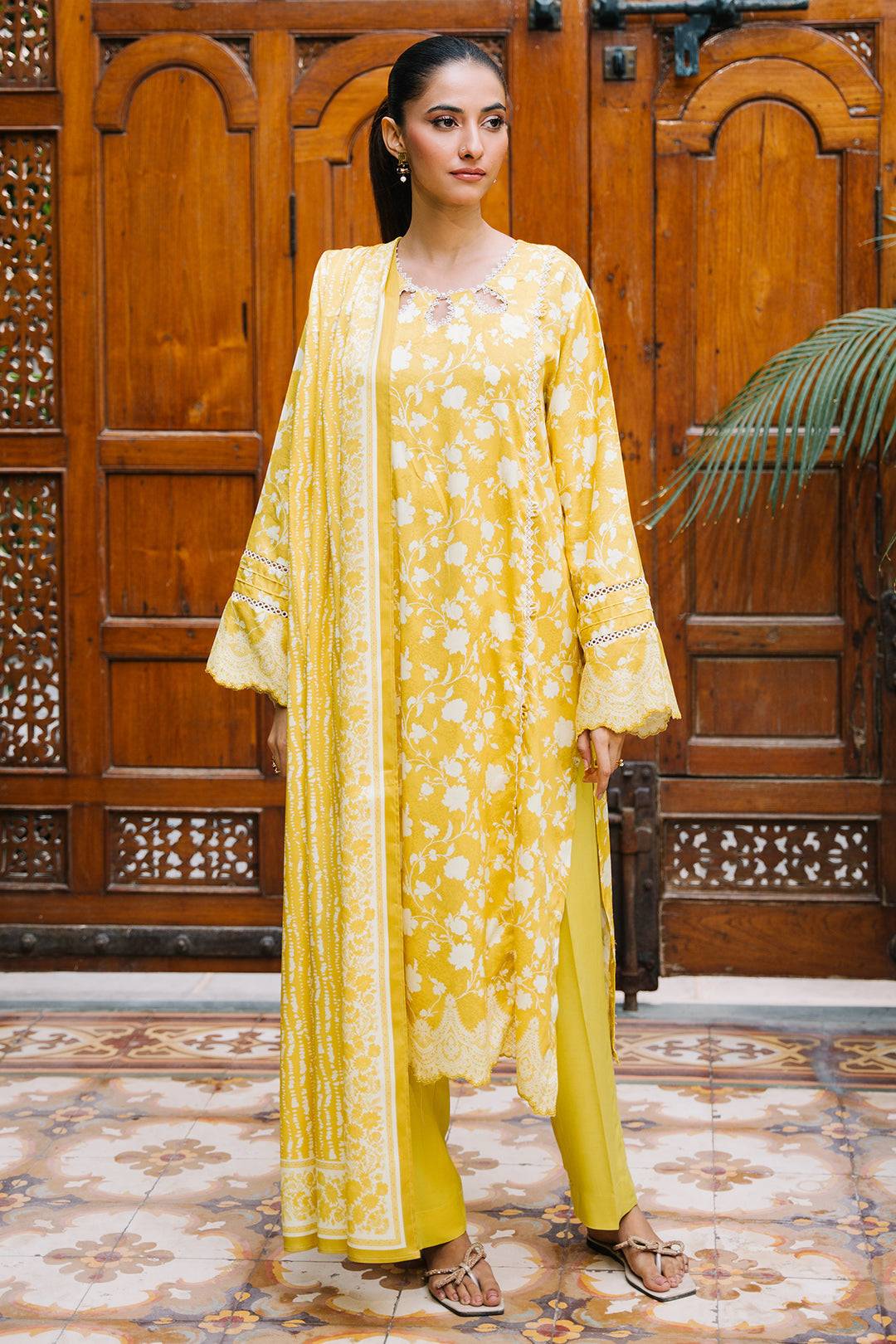 Zellbury | Unstitched 2 Piece Viscose | Shirt Dupatta - 0162 by Maria Faisal - Registered Vendor of : Zellbury Women - type : Essential Unstitched - 100% original wedding dresses