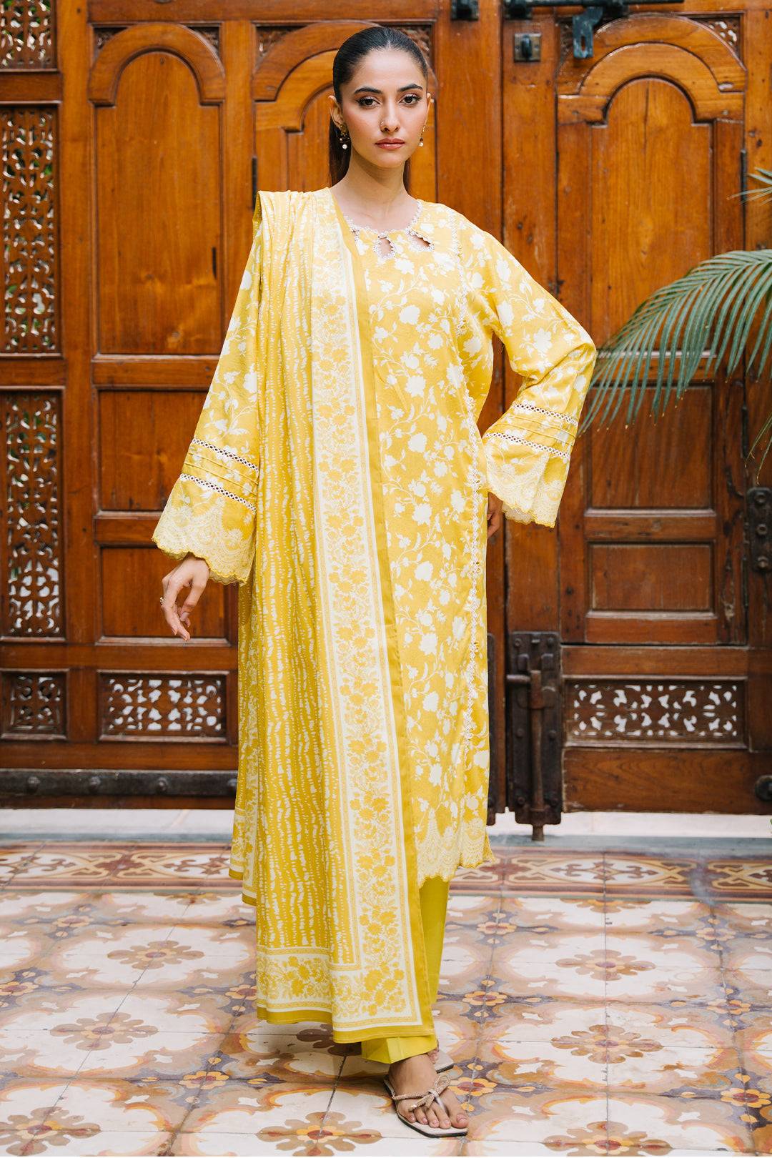 Zellbury | Unstitched 2 Piece Viscose | Shirt Dupatta - 0162 by Maria Faisal - Registered Vendor of : Zellbury Women - type : Essential Unstitched - 100% original wedding dresses
