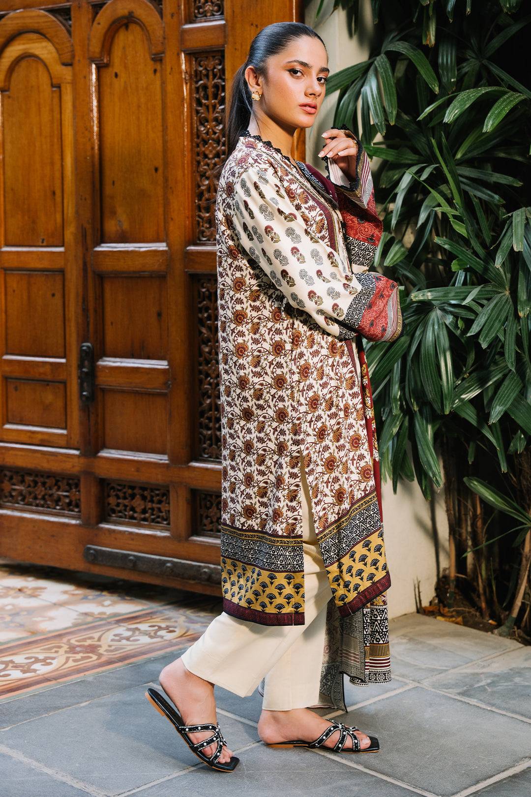 Zellbury | Unstitched 2 Piece Viscose | Shirt Dupatta - 0254 by Maria Faisal - Registered Vendor of : Zellbury Women - type : Essential Unstitched - 100% original wedding dresses