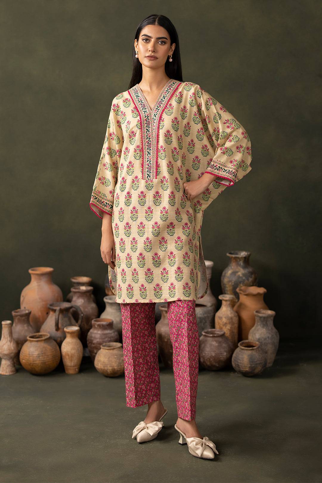 Zellbury | Unstitched 2 Piece Khaddar | Shirt Shalwar - 0256 by Maria Faisal - Registered Vendor of : Zellbury Women - type : Essential Unstitched - 100% original wedding dresses