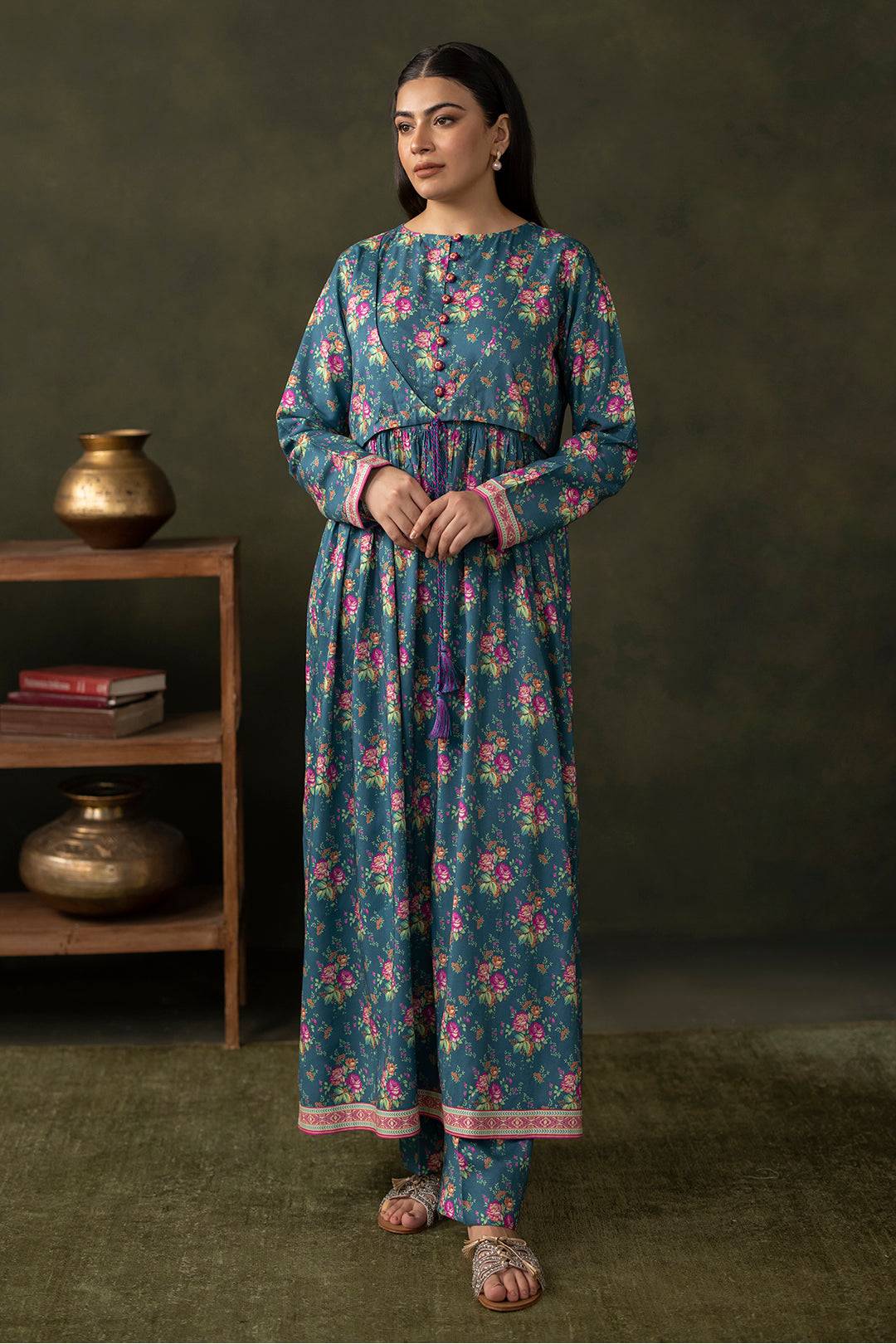 Zellbury | Unstitched 2 Piece Viscose | Shirt Shalwar - 0261 by Maria Faisal - Registered Vendor of : Zellbury Women - type : Essential Unstitched - 100% original wedding dresses