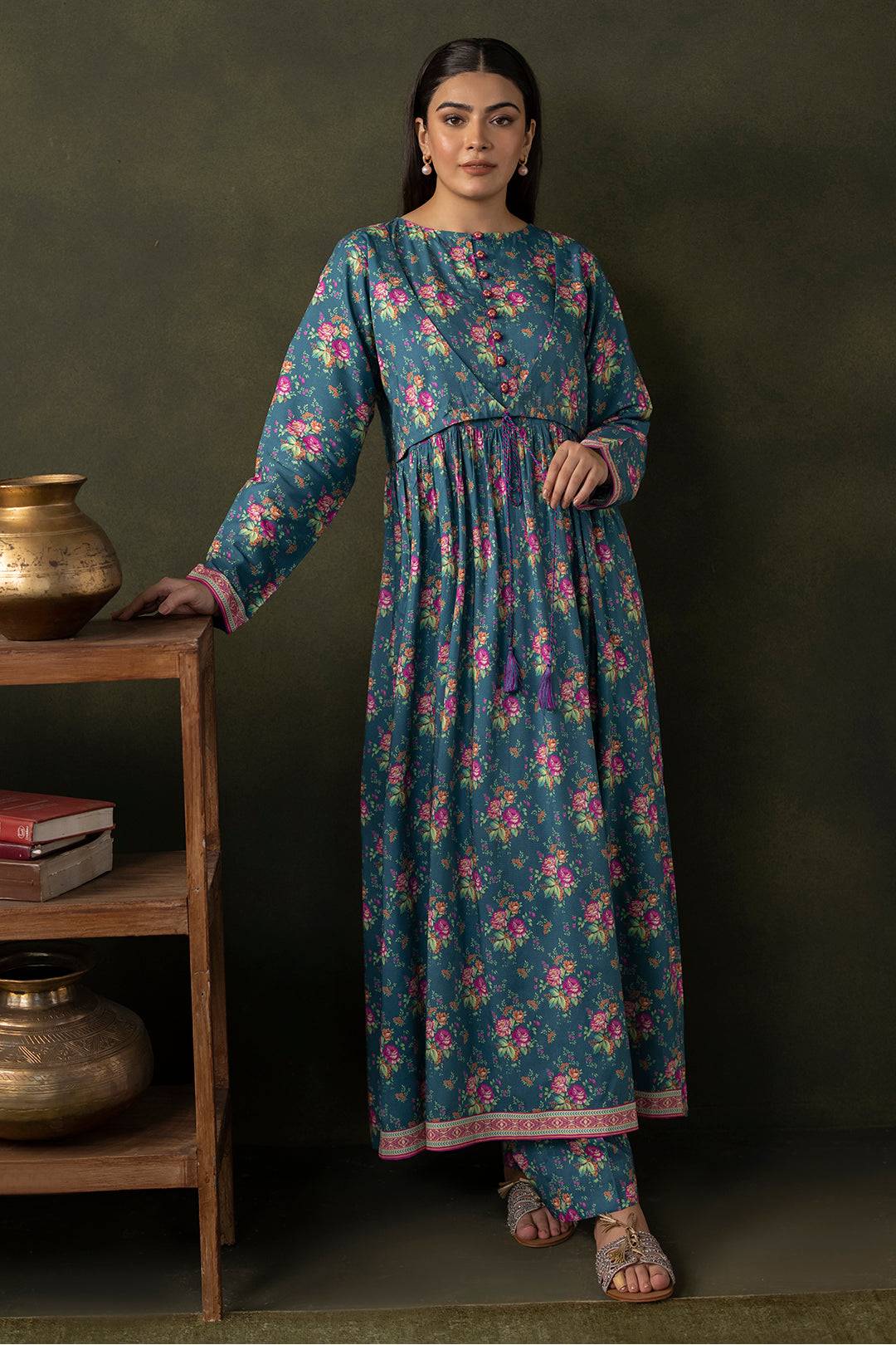 Zellbury | Unstitched 2 Piece Viscose | Shirt Shalwar - 0261 by Maria Faisal - Registered Vendor of : Zellbury Women - type : Essential Unstitched - 100% original wedding dresses