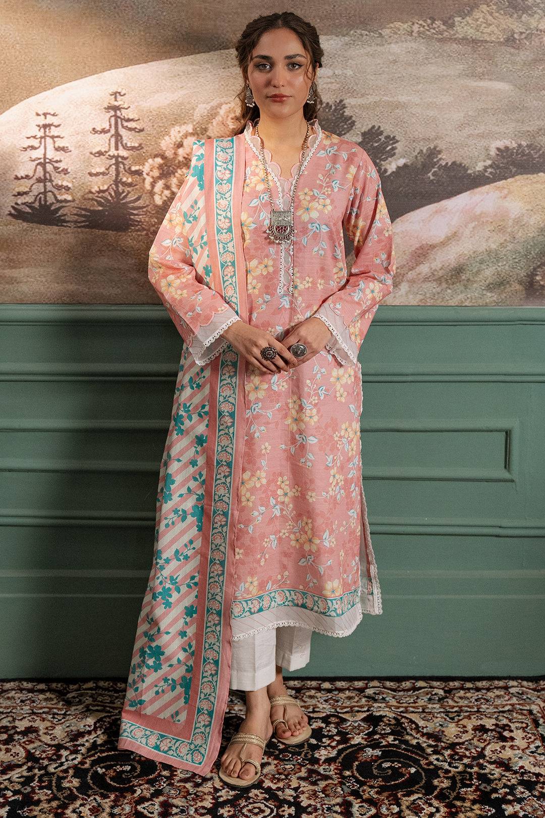 Zellbury | Unstitched 2 Piece Khaddar | Shirt Dupatta - 0331 by Maria Faisal - Registered Vendor of : Zellbury Women - type : Essential Unstitched - 100% original wedding dresses