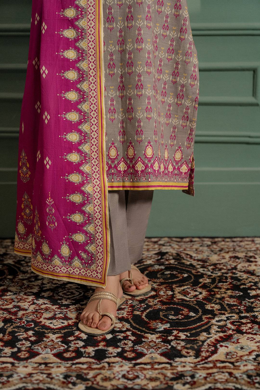 Zellbury | Unstitched 2 Piece Khaddar | Shirt Dupatta - 0332 by Maria Faisal - Registered Vendor of : Zellbury Women - type : Essential Unstitched - 100% original wedding dresses