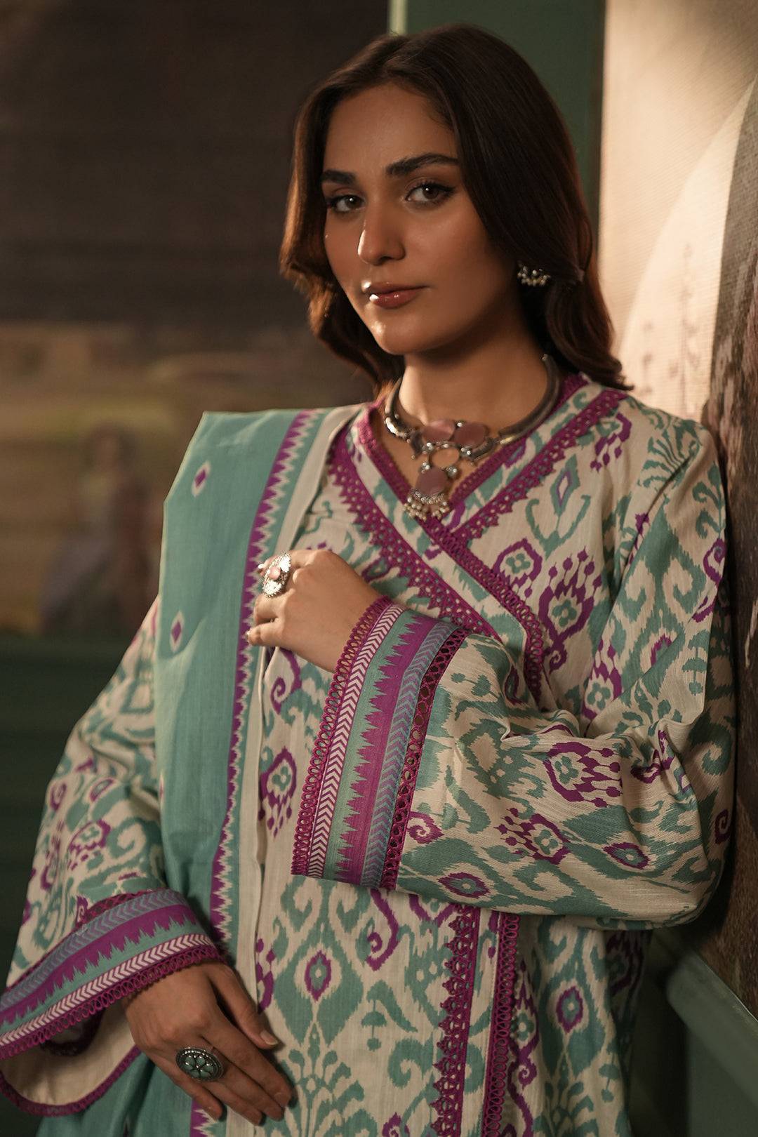 Zellbury | Unstitched 2 Piece Khaddar | Shirt Dupatta - 0333 by Maria Faisal - Registered Vendor of : Zellbury Women - type : Essential Unstitched - 100% original wedding dresses