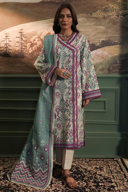 Zellbury | Unstitched 2 Piece Khaddar | Shirt Dupatta - 0333 by Maria Faisal - Registered Vendor of : Zellbury Women - type : Essential Unstitched - 100% original wedding dresses