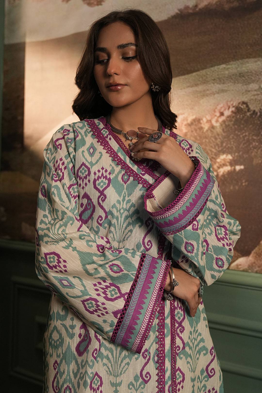Zellbury | Unstitched 2 Piece Khaddar | Shirt Dupatta - 0333 by Maria Faisal - Registered Vendor of : Zellbury Women - type : Essential Unstitched - 100% original wedding dresses