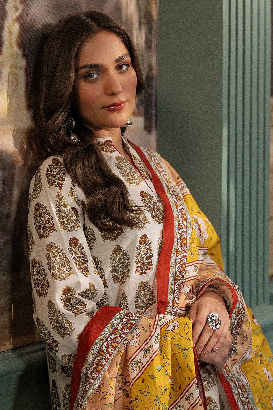 Zellbury | Unstitched 2 Piece Khaddar | Shirt Dupatta - 0336 by Maria Faisal - Registered Vendor of : Zellbury Women - type : Essential Unstitched - 100% original wedding dresses