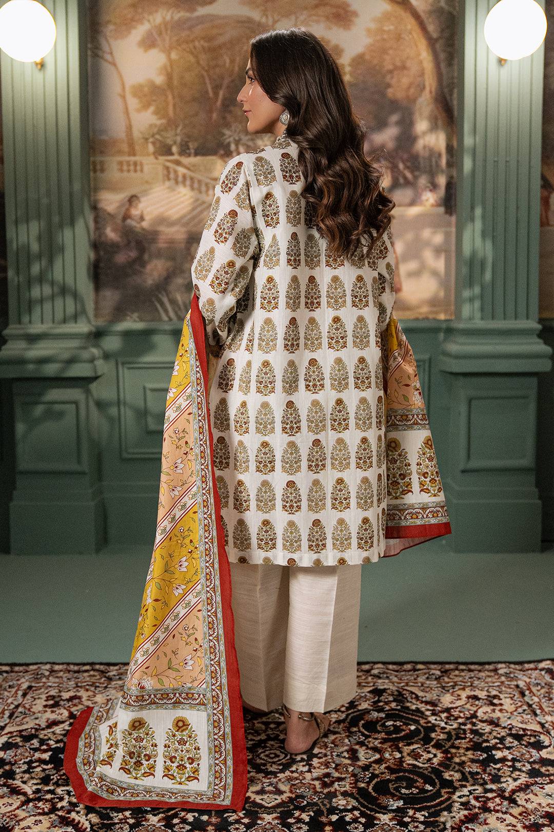 Zellbury | Unstitched 2 Piece Khaddar | Shirt Dupatta - 0336 by Maria Faisal - Registered Vendor of : Zellbury Women - type : Essential Unstitched - 100% original wedding dresses