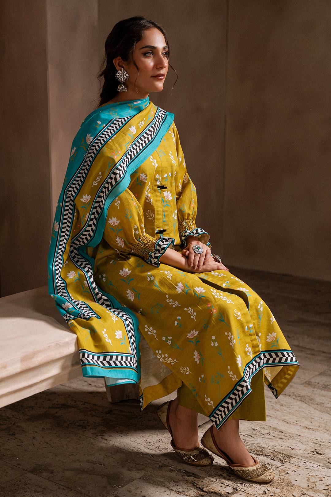 Zellbury | Unstitched 2 Piece Khaddar | Shirt Dupatta - 0423 by Maria Faisal - Registered Vendor of : Zellbury Women - type : Essential Unstitched - 100% original wedding dresses