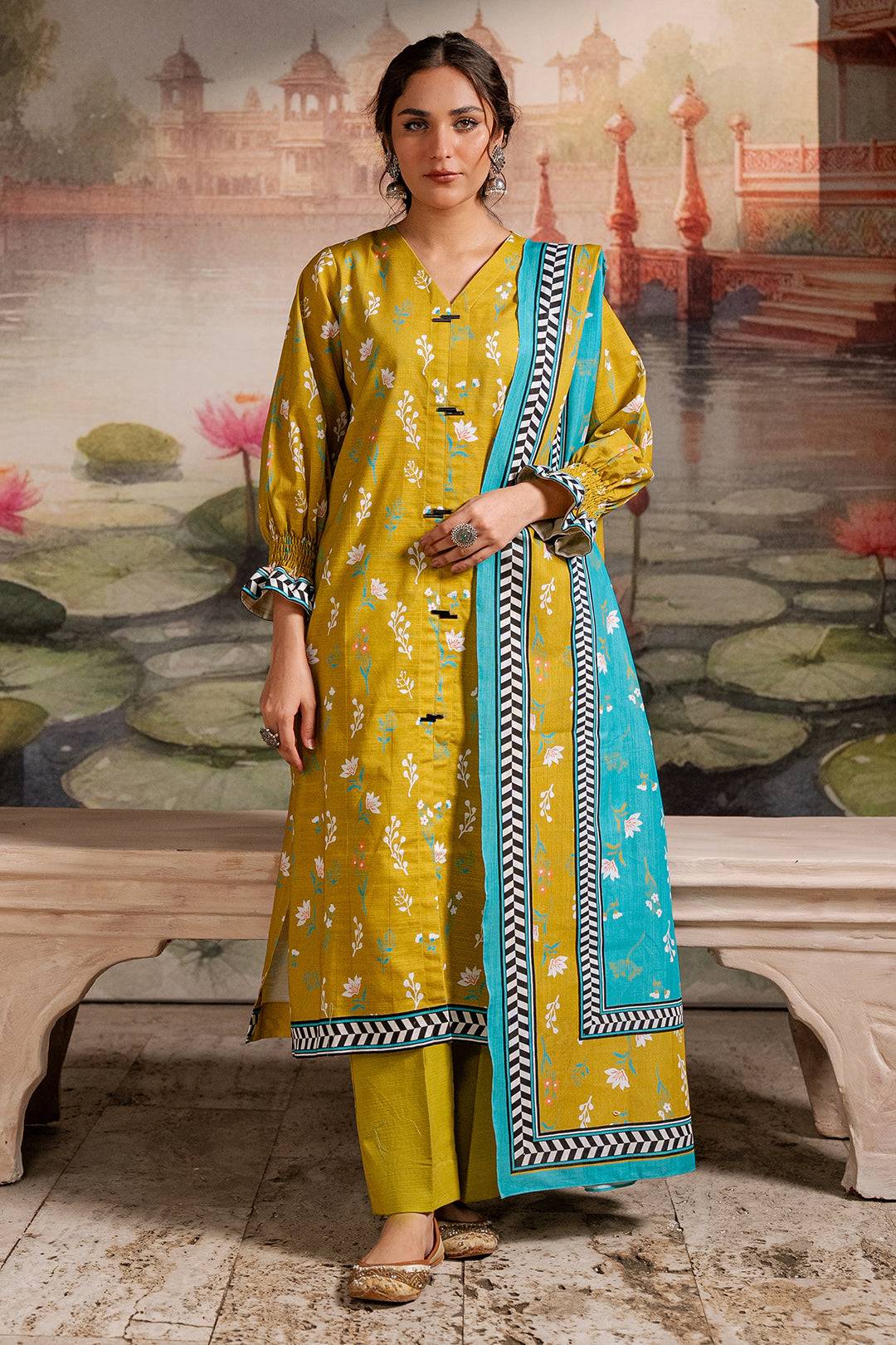 Zellbury | Unstitched 2 Piece Khaddar | Shirt Dupatta - 0423 by Maria Faisal - Registered Vendor of : Zellbury Women - type : Essential Unstitched - 100% original wedding dresses