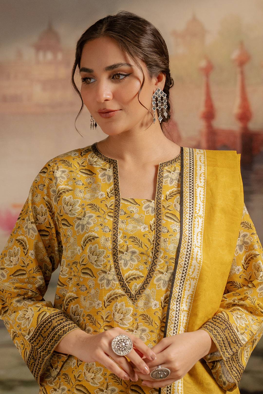 Zellbury | Unstitched 2 Piece Khaddar | Shirt Dupatta - 0424 by Maria Faisal - Registered Vendor of : Zellbury Women - type : Essential Unstitched - 100% original wedding dresses