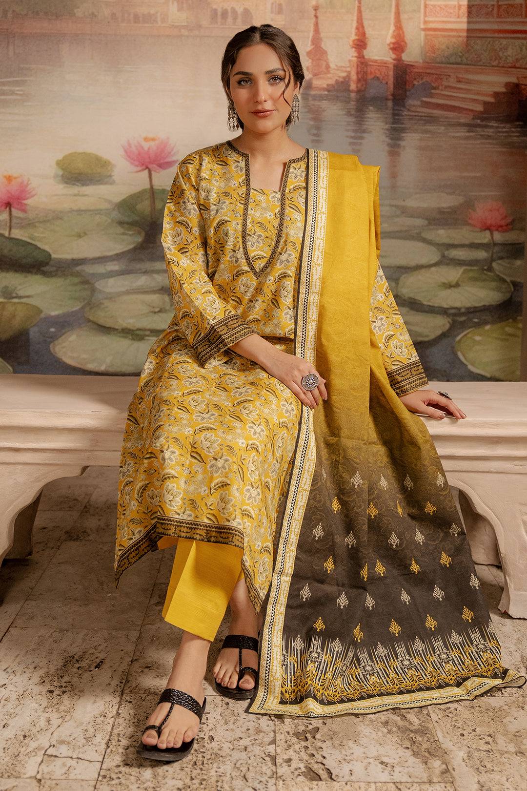 Zellbury | Unstitched 2 Piece Khaddar | Shirt Dupatta - 0424 by Maria Faisal - Registered Vendor of : Zellbury Women - type : Essential Unstitched - 100% original wedding dresses