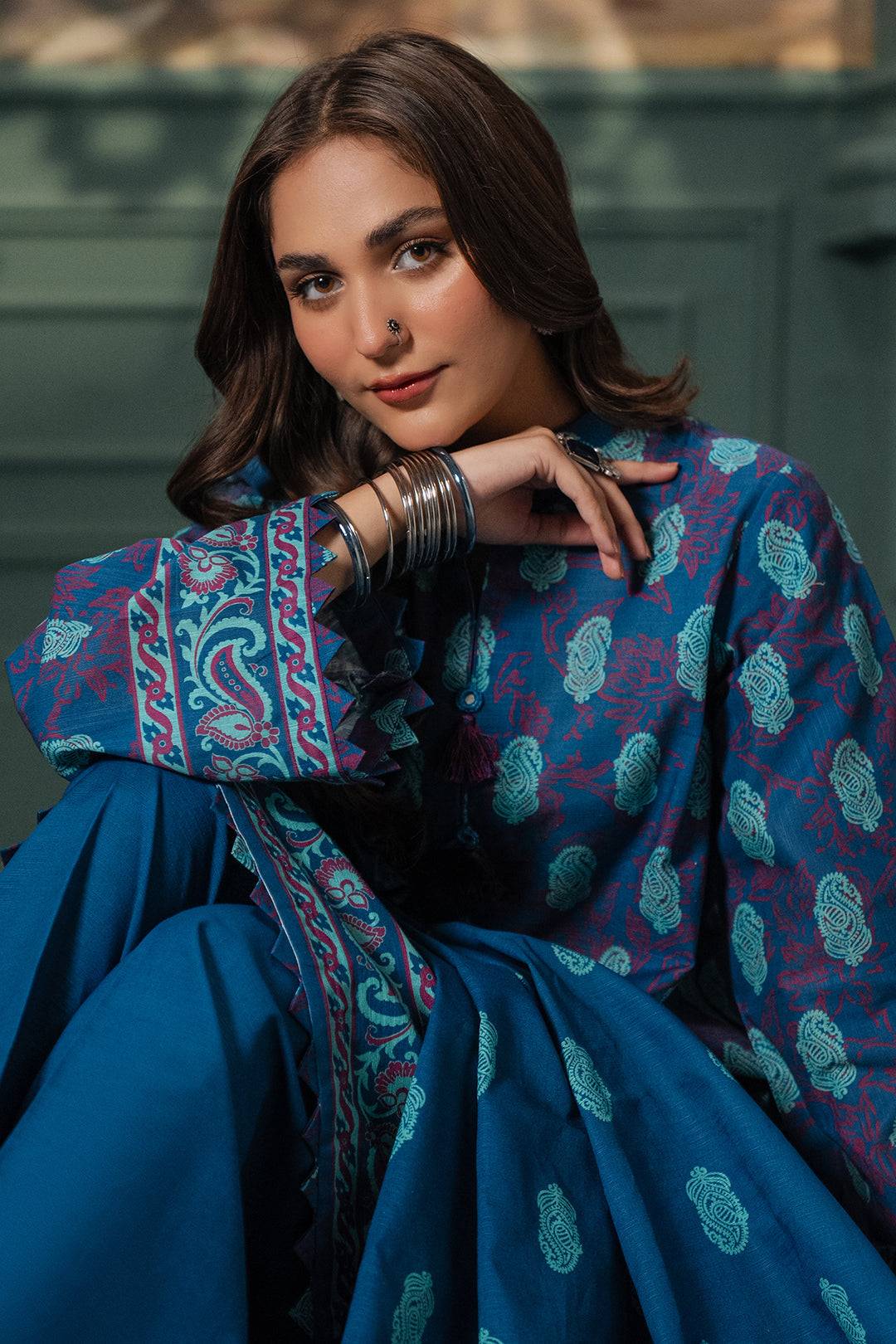 Zellbury | Unstitched 2 Piece Khaddar | Shirt Dupatta - 0425 by Maria Faisal - Registered Vendor of : Zellbury Women - type : Essential Unstitched - 100% original wedding dresses