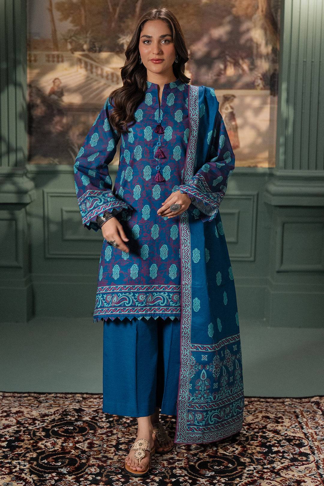 Zellbury | Unstitched 2 Piece Khaddar | Shirt Dupatta - 0425 by Maria Faisal - Registered Vendor of : Zellbury Women - type : Essential Unstitched - 100% original wedding dresses