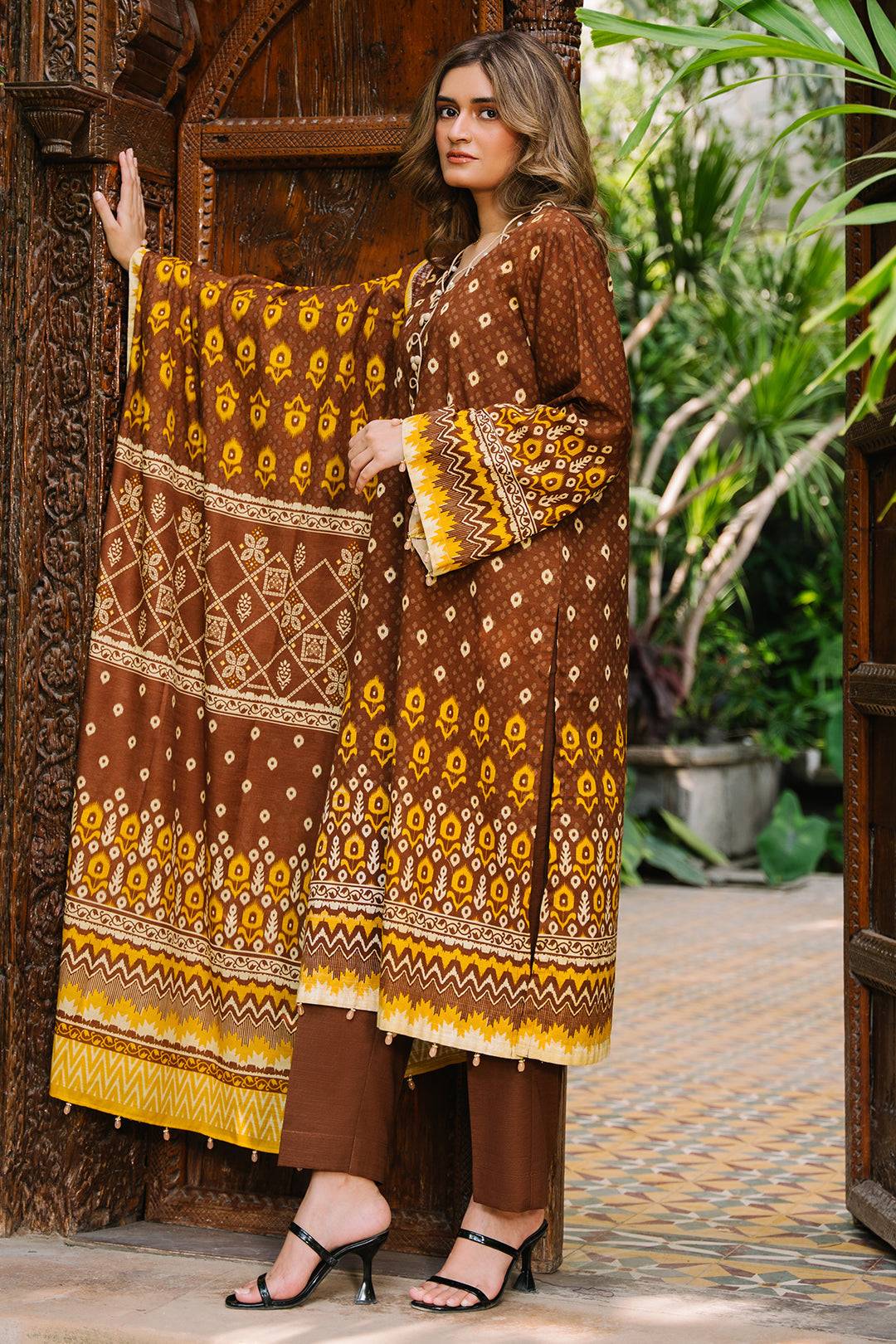 Zellbury | Unstitched 3 Piece Khaddar | Shirt Shalwar Dupatta - 0182 by Maria Faisal - Registered Vendor of : Zellbury Women - type : Essential Unstitched - 100% original wedding dresses