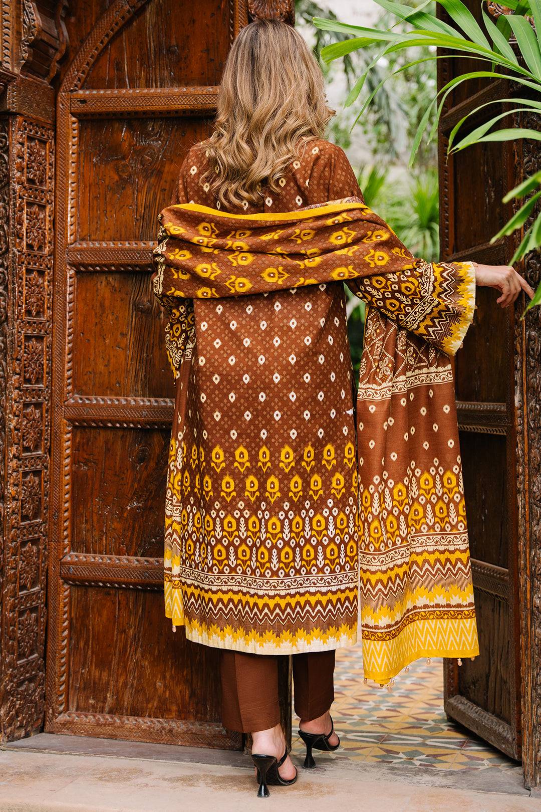 Zellbury | Unstitched 3 Piece Khaddar | Shirt Shalwar Dupatta - 0182 by Maria Faisal - Registered Vendor of : Zellbury Women - type : Essential Unstitched - 100% original wedding dresses