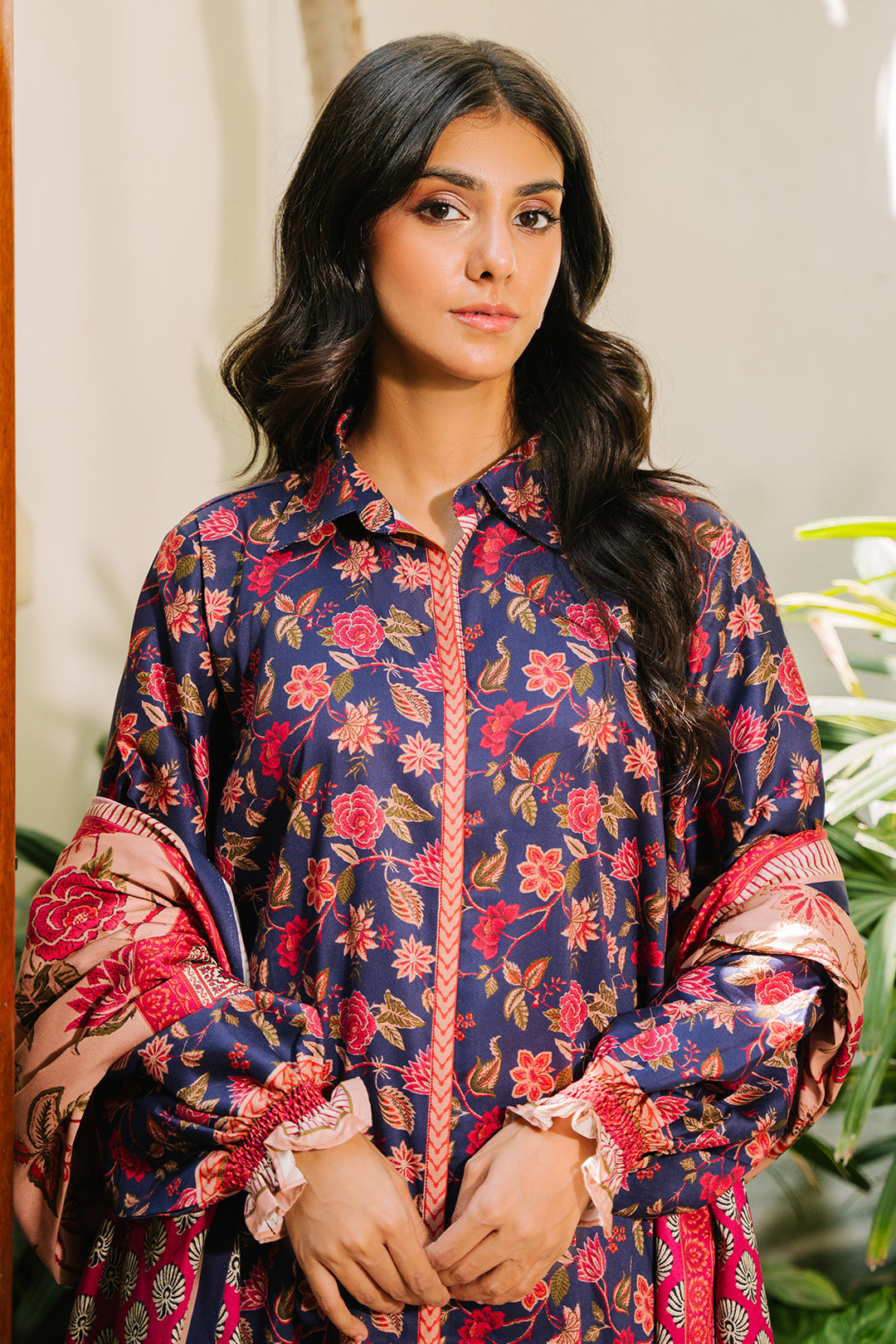 Zellbury | Unstitched 3 Piece Viscose | Shirt Shalwar Dupatta - 0187 - Designer Dress with Intricate embroidery and embellishments. Shop elegent wedding dress at Maria Faisal.