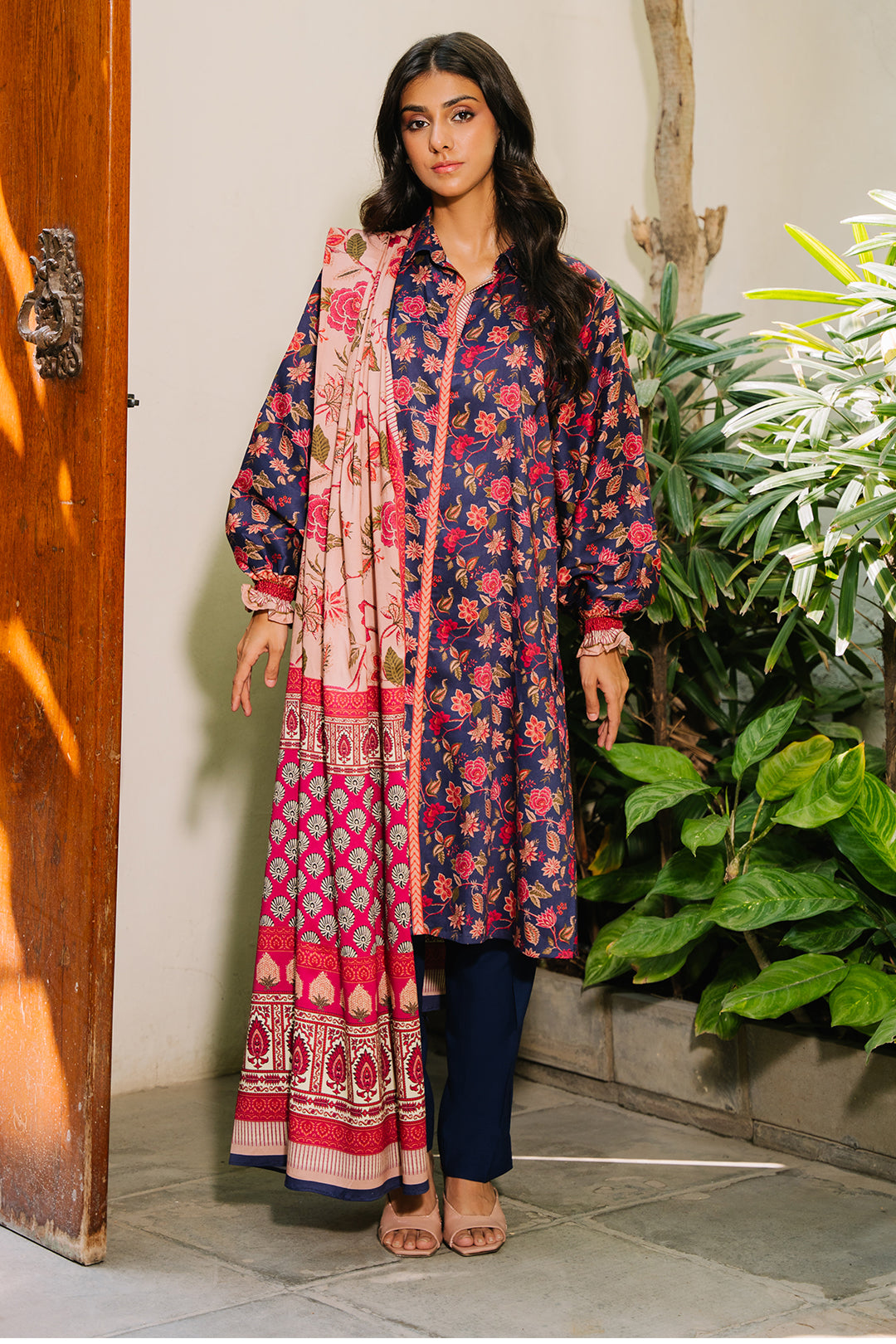 Zellbury | Unstitched 3 Piece Viscose | Shirt Shalwar Dupatta - 0187 - Designer Dress with Intricate embroidery and embellishments. Shop elegent wedding dress at Maria Faisal.
