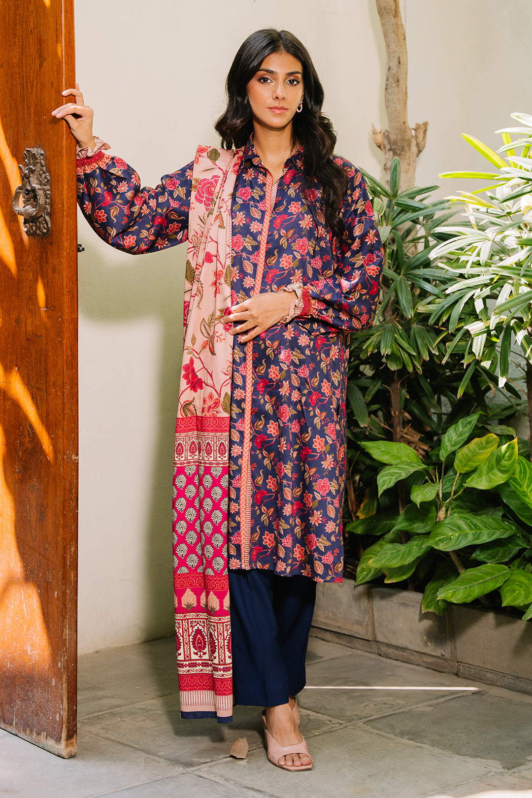 Zellbury | Unstitched 3 Piece Viscose | Shirt Shalwar Dupatta - 0187 - Designer Dress with Intricate embroidery and embellishments. Shop elegent wedding dress at Maria Faisal.