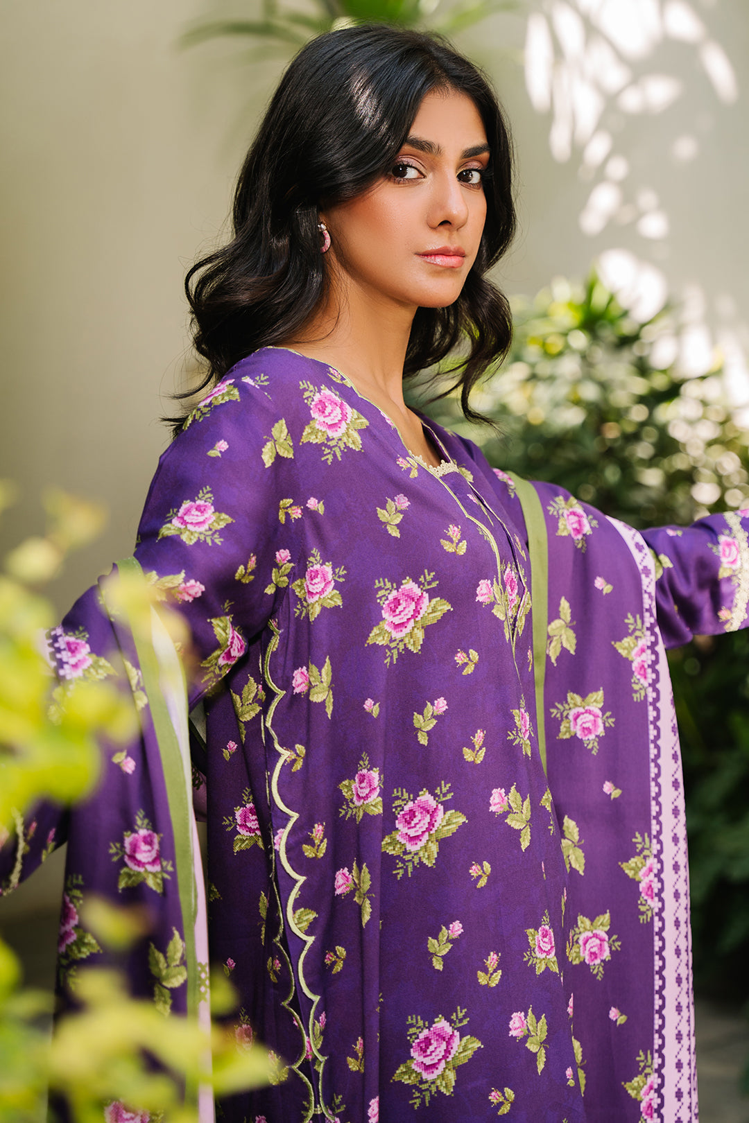 Zellbury | Unstitched 3 Piece Viscose | Shirt Shalwar Dupatta - 0188 - Designer Dress with Intricate embroidery and embellishments. Shop elegent wedding dress at Maria Faisal.