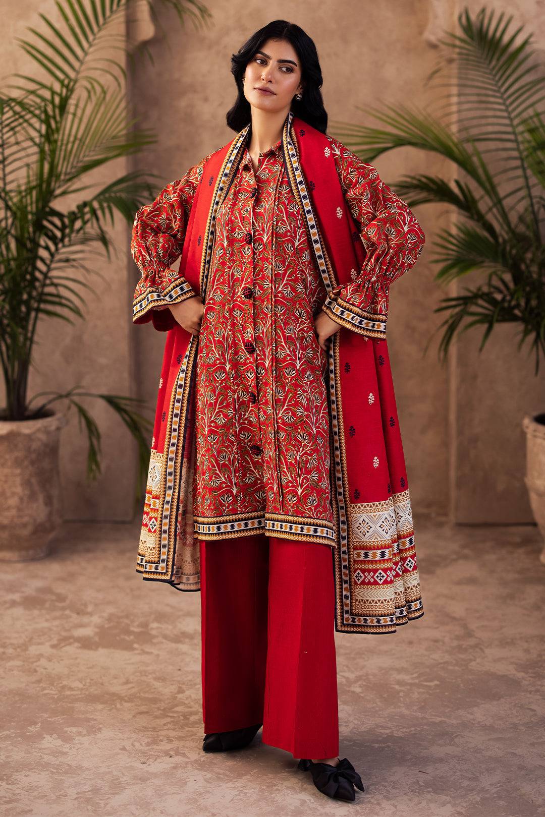 Zellbury | Unstitched 3 Piece Khaddar | Shirt Shalwar Dupatta - 0189 by Maria Faisal - Registered Vendor of : Zellbury Women - type : Essential Unstitched - 100% original wedding dresses