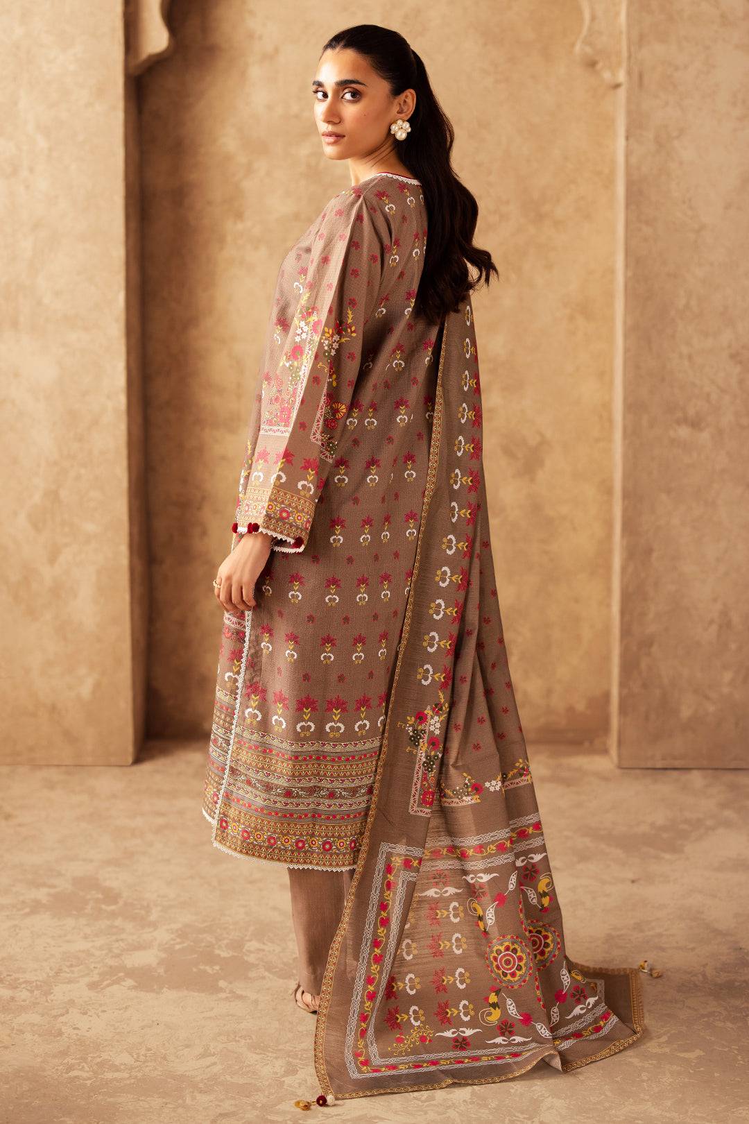 Zellbury | Unstitched 3 Piece Khaddar | Shirt Shalwar Dupatta - 0190 by Maria Faisal - Registered Vendor of : Zellbury Women - type : Essential Unstitched - 100% original wedding dresses