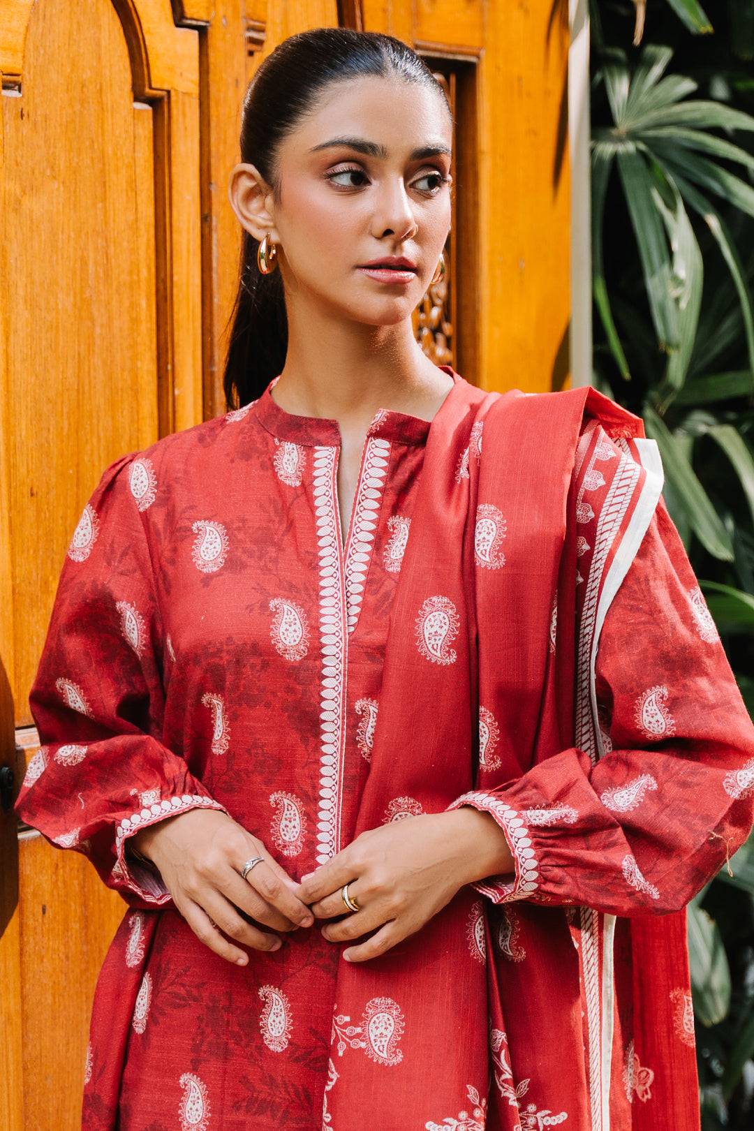 Zellbury | Unstitched 3 Piece Khaddar | Shirt Shalwar Dupatta - 0193 by Maria Faisal - Registered Vendor of : Zellbury Women - type : Essential Unstitched - 100% original wedding dresses