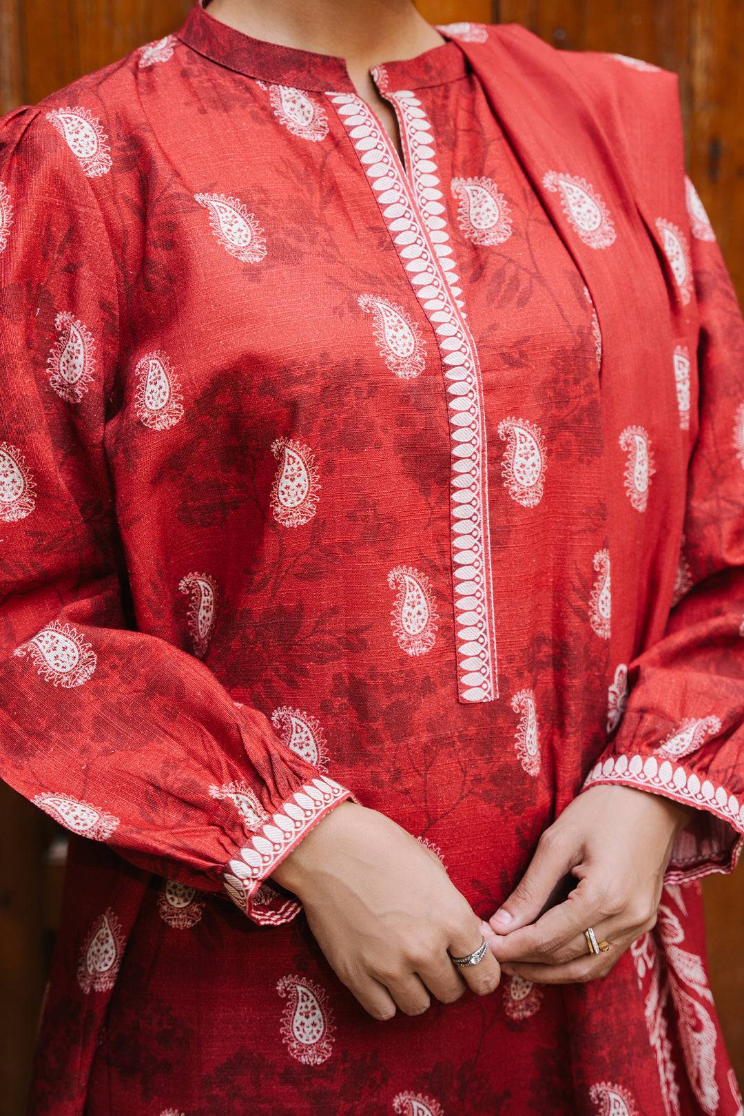 Zellbury | Unstitched 3 Piece Khaddar | Shirt Shalwar Dupatta - 0193 by Maria Faisal - Registered Vendor of : Zellbury Women - type : Essential Unstitched - 100% original wedding dresses