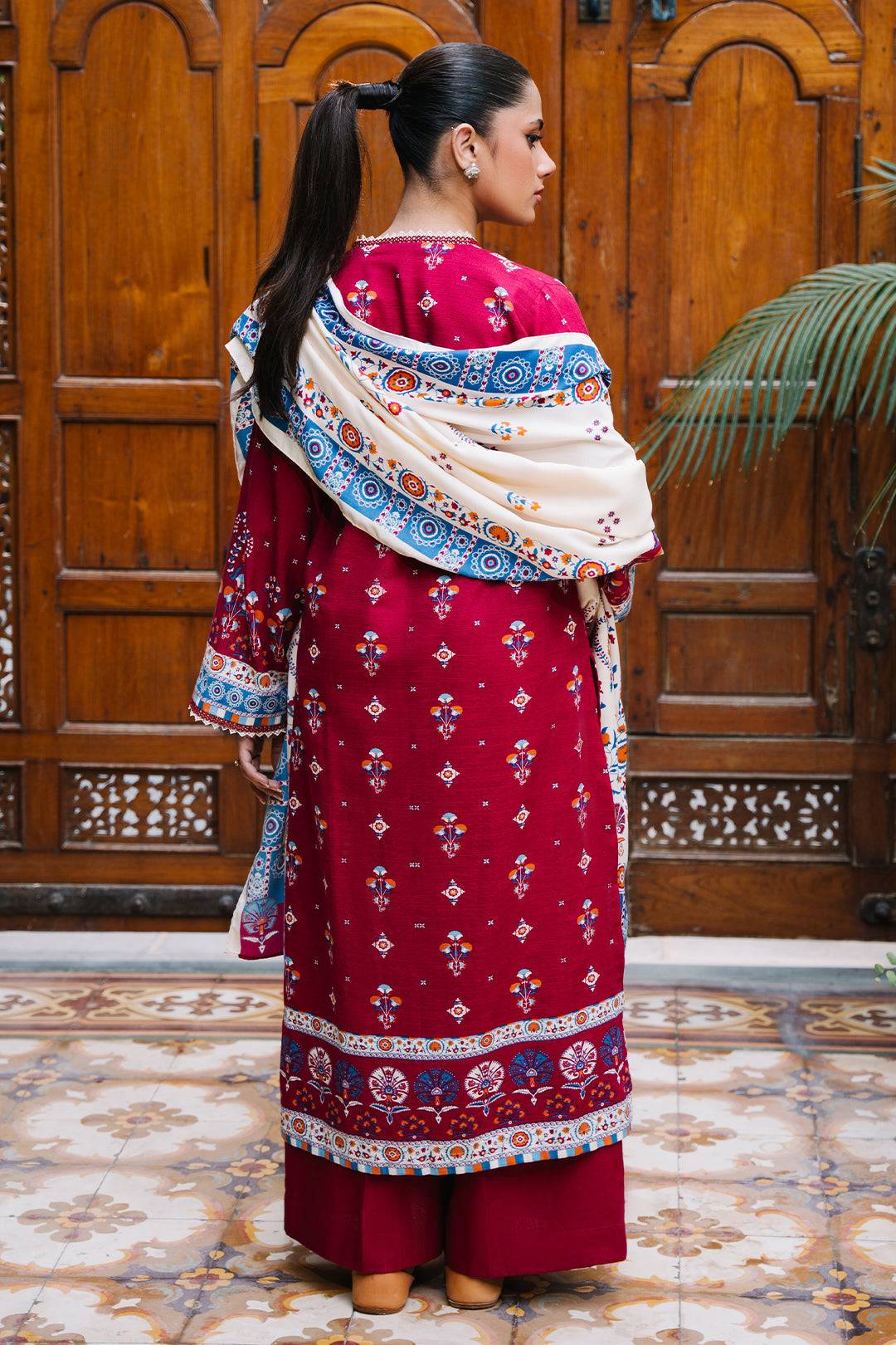 Zellbury | Unstitched 3 Piece Khaddar | Shirt Shalwar Dupatta - 0197 by Maria Faisal - Registered Vendor of : Zellbury Women - type : Essential Unstitched - 100% original wedding dresses