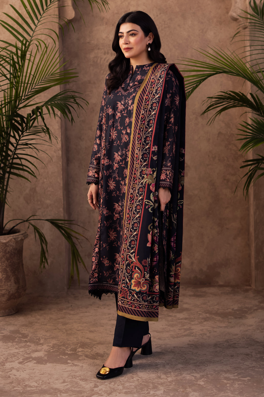 Zellbury | Unstitched 3 Piece Viscose | Shirt Shalwar Dupatta - 0200 - Designer Dress with Intricate embroidery and embellishments. Shop elegent wedding dress at Maria Faisal.