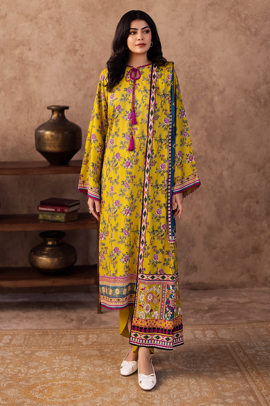 Zellbury | Unstitched 3 Piece Viscose | Shirt Shalwar Dupatta - 0201 - Designer Dress with Intricate embroidery and embellishments. Shop elegent wedding dress at Maria Faisal.