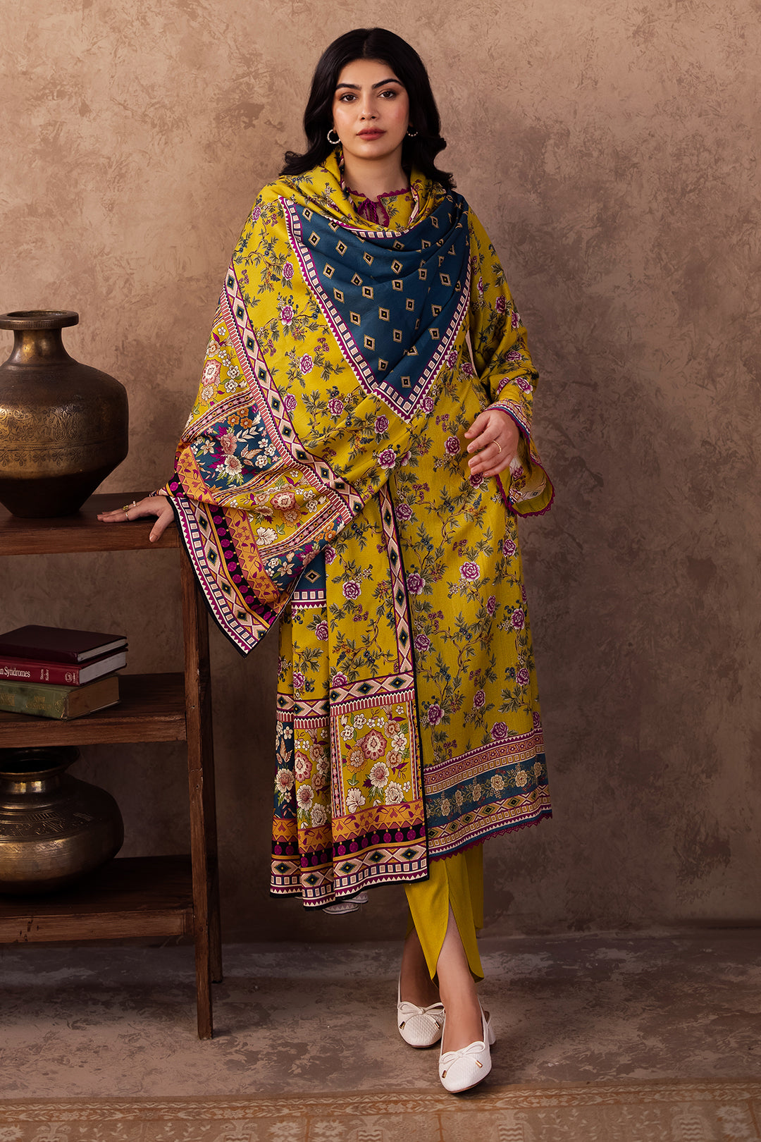 Zellbury | Unstitched 3 Piece Viscose | Shirt Shalwar Dupatta - 0201 - Designer Dress with Intricate embroidery and embellishments. Shop elegent wedding dress at Maria Faisal.
