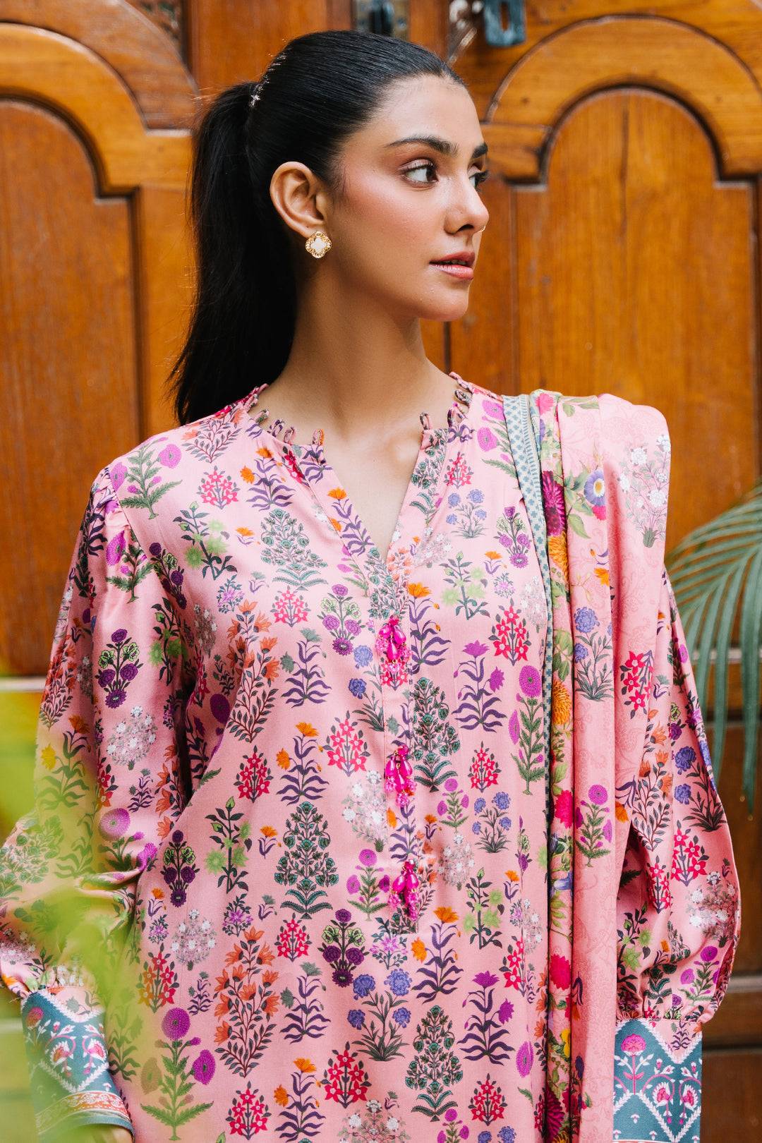 Zellbury | Unstitched 3 Piece Viscose | Shirt Shalwar Dupatta - 0206 by Maria Faisal - Registered Vendor of : Zellbury Women - type : Essential Unstitched - 100% original wedding dresses